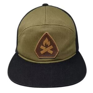 Camp Chef Trucker Hat Green Black One Size Mesh Snapback Campfire Patch Logo